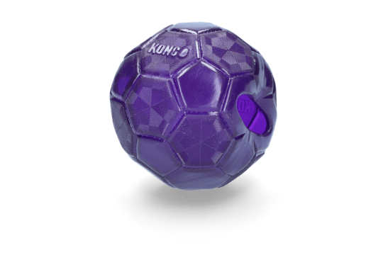 Holle en flexibele bal die lijkt op een leeggelopen voetbal. Makkelijk om mee te spelen en geweldig voor interactief spel, zoals trek- en apporteerspelletjes. De bal keert steeds terug in zijn originele vorm.