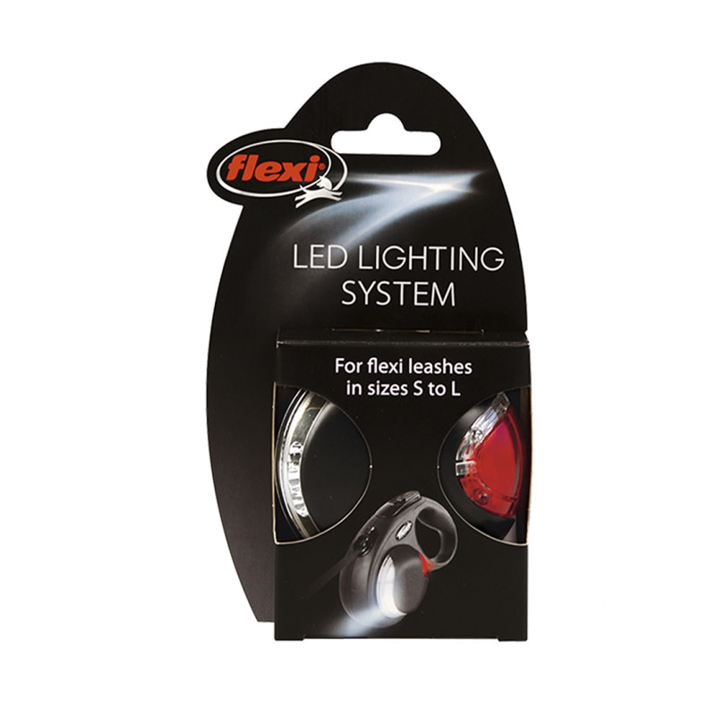 Het Flexi LED Lighting System kan aan de behuizing van de lijn bevestigd worden. Met voor- en achterlicht om zelf te zien, en gezien te worden. Voor links- en rechtshandig gebruik. De batterijen zijn ook meteen inbegrepen.
